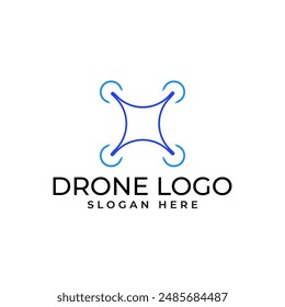 Modern and simplistic drone logo with geometric shape and minimalist element