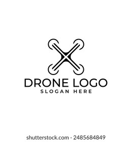 Modern and simplistic drone logo in geometric shape and minimalist element