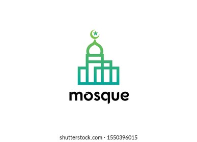 Modern simplistic mosque illustration logo design vector graphic