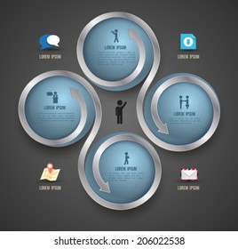 Modern Simply infographic template ,Vector illustration. can be used for workflow layout, diagram, business plan, web template.
