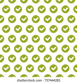 Modern and simply pattern - yes in the green circle. Isolated on white background. Vector eps 10.