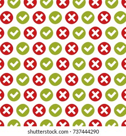 Modern and simply pattern - yes and no. Isolated on white background. Vector eps 10.