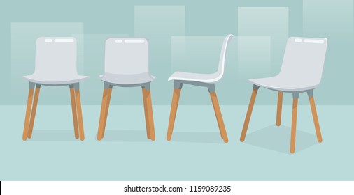 modern single chair four views