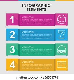 Modern single infographic template. infographic design with single icons includes 7 number, atom. can be used for presentation, diagram, annual report, web design.