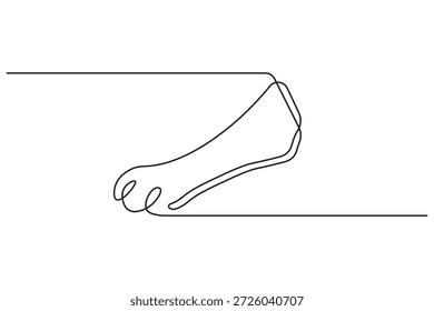 Ilustración moderna de una sola línea estilo de contorno limpio pie de perro de mascota y silueta de pierna de pata