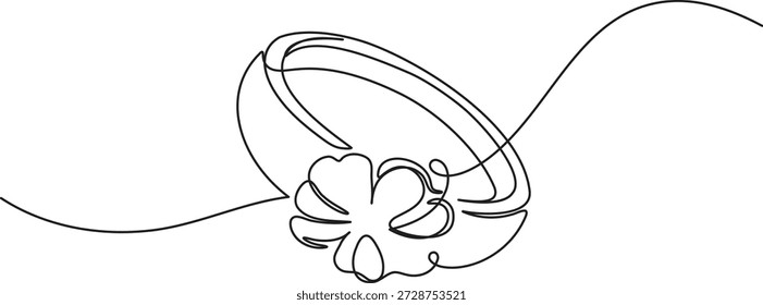 Modern single line wedding ring clean outline style featuring a single horizontal band with a charming floral centerpiece for elegant jewelry branding