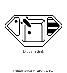 Modern sink icon in line style 