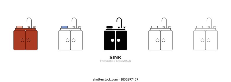 modern sink vector type icon