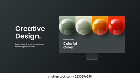 Modern site vector design illustration. Premium computer monitor mockup web project layout.