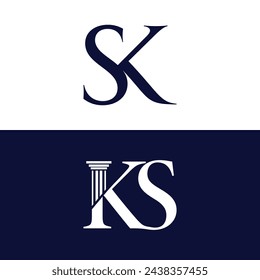 diseño moderno del logotipo de sk latter