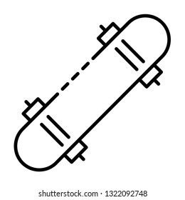 Modern skateboard icon. Outline modern skateboard vector icon for web design isolated on white background