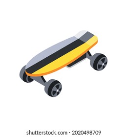 Modern skateboard isometric icon 3d vector illustration