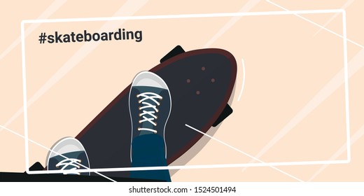 Modern Skateboarding illustration. Colorful Skate Board banner