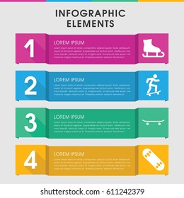 Modern skater infographic template. infographic design with skater icons includes skateboard, skate board. can be used for presentation, diagram, annual report, web design. 
