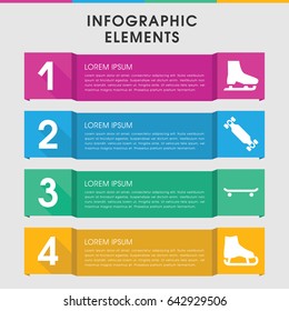 Modern skating infographic template. infographic design with skating icons includes skate board, ice skate. can be used for presentation, diagram, annual report, web design.