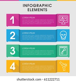 Modern skeleton infographic template. infographic design with skeleton icons includes x ray. can be used for presentation, diagram, annual report, web design. 