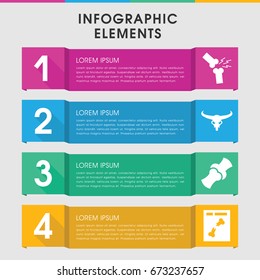 Modern skeleton infographic template. infographic design with skeleton icons includes bull skull, bone. can be used for presentation, diagram, annual report, web design.