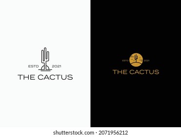Modern of sketchy cactus Free Vector