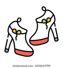 Modern sketchy icon of party heels 