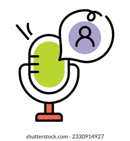 Modern sketchy icon of podcast message