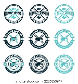 Modern Ski Company Logo Design Set