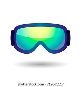 Modern ski goggles. icon with shadow. vector illustration