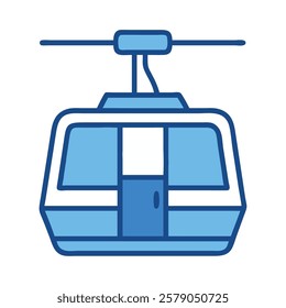 Modern ski resort cable car used for mountain transportation