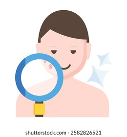 Modern skin check icon representing dermatology, skincare analysis, and health monitoring. Ideal for medical, beauty, and self-care branding.