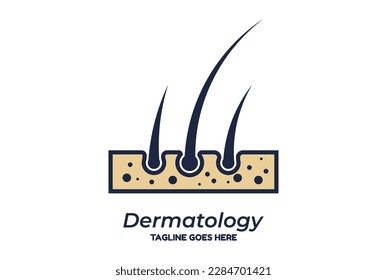 Modern Skin with Hair for Dermatology Doctor Clinic Care or Consultation Logo Design