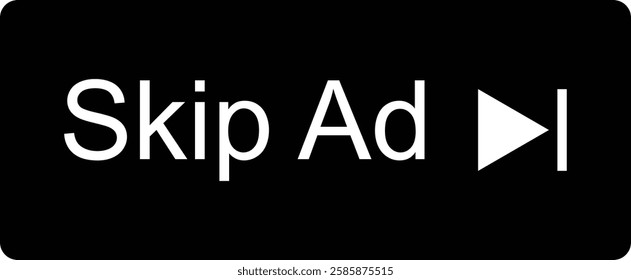 Modern skip ad button graphic for online video platforms.