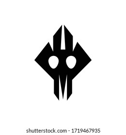 Modern Skull Icon | Logo | Alien Head Symbol