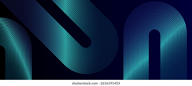 Modern sky blue glowing curve lines. High quality graphic. Dynamic shapes composition design pattern. 