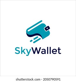 Modern sky wallet flat logo vector for your company or business