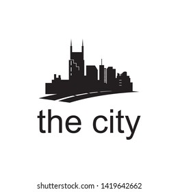 modern skyline silhouette vector logo design