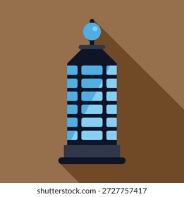 Modern skyscraper with blue windows and a sphere on top, representing innovative architecture and futuristic cityscapes