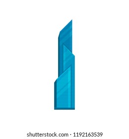 Modern skyscraper building, element of urban landscape vector Illustration on a white background