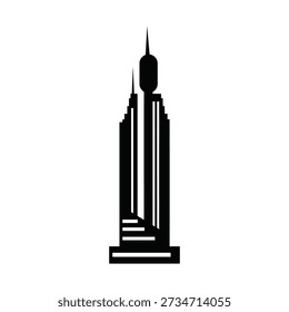 Edificio de rascacielos moderno Logotipo Plantilla Inmobiliaria Torre Icono de negocios Arquitectura Diseño de siluetas
