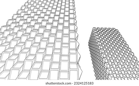 Modern skyscraper buildings 3d rendering 