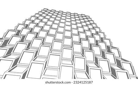 Modern skyscraper buildings 3d rendering 