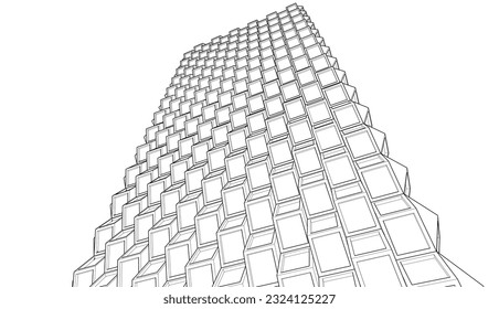 Modern skyscraper buildings 3d rendering 