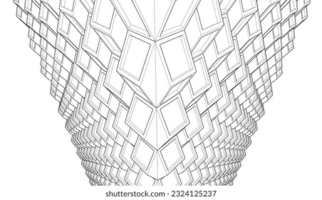 Modern skyscraper buildings 3d rendering 