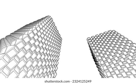 Modern skyscraper buildings 3d rendering 