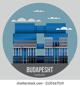 Modern skyscraper in the capital of Hungary