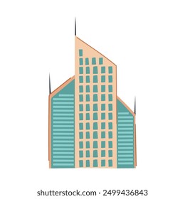 modern skyscraper cartoon. architecture tower, exterior blue, construction cityscape modern skyscraper sign. isolated symbol vector illustration