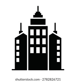 Modern Skyscraper Cluster Icon for Urban Skyline Development