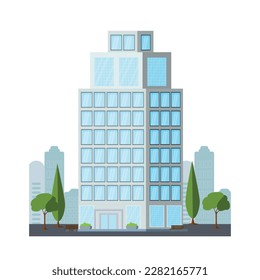 Modern skyscraper in flat style vector illustration