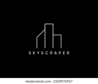 Modern skyscraper logo design concept. Design for cityscape, architecture, construction, structure, planning and property company.