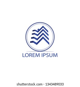 Modern skyscrapers buildings real estate logo vector