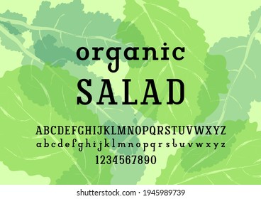 Modern slab serif font, original regular alphabet, trendy uppercase and lowercase letters from A to Z and numbers from 0 to 9, vector illustration 10EPS