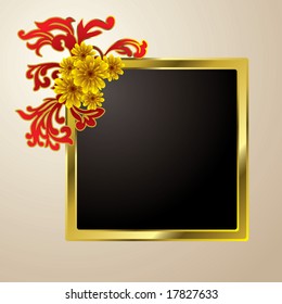 modern slant on a victorian picture frame with copy space